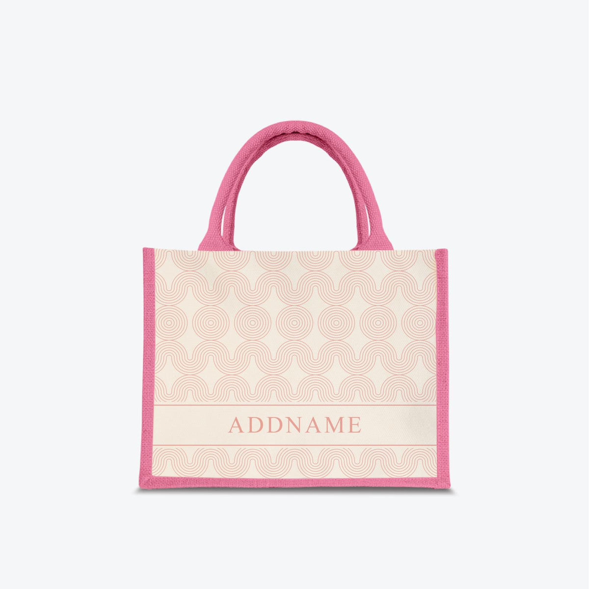 Moire Series Half Lining Small Jute Bag - Pink
