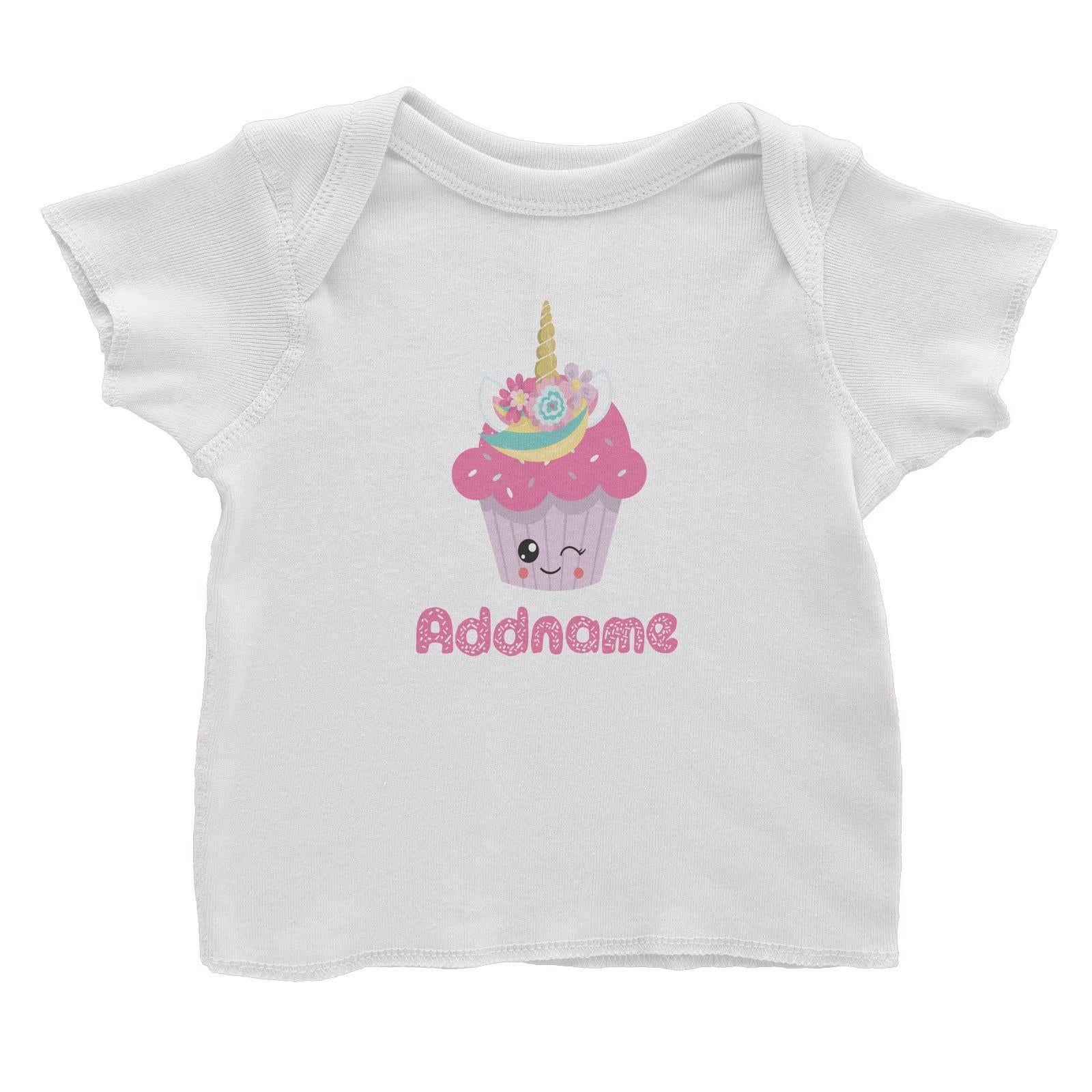 Magical Sweets Purple Cupcake Winking Addname Baby T-Shirt