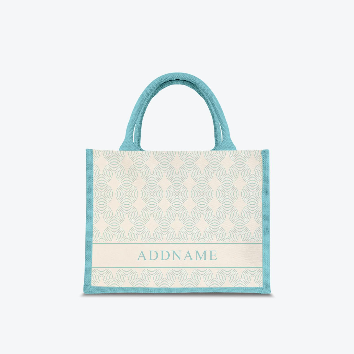Moire Series Half Lining Small Jute Bag - Sky Blue
