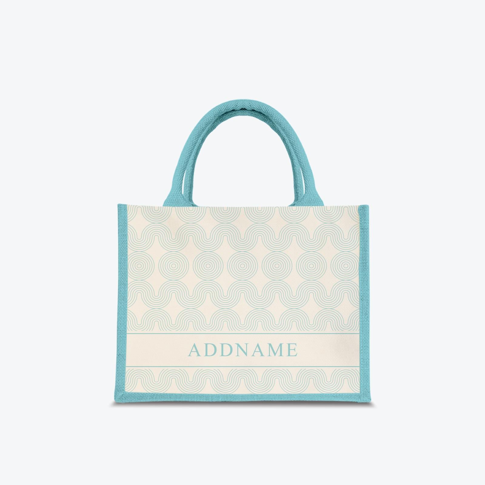 Moire Series Half Lining Small Jute Bag - Sky Blue