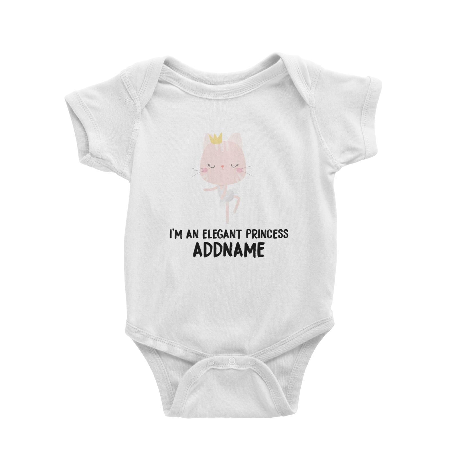 Cute Cat I Am An Elegant Princess Addname Baby Romper