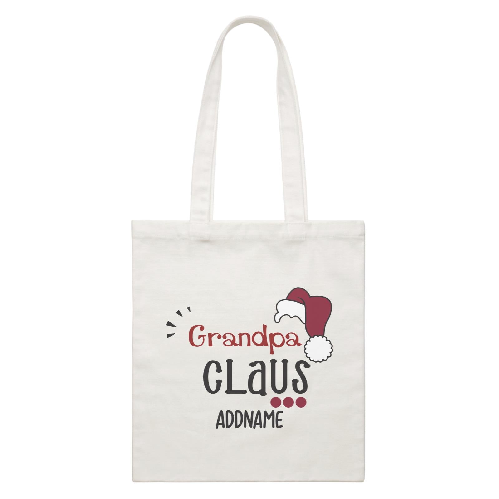 Xmas Grandpa Claus with Santa Hat Canvas Bag