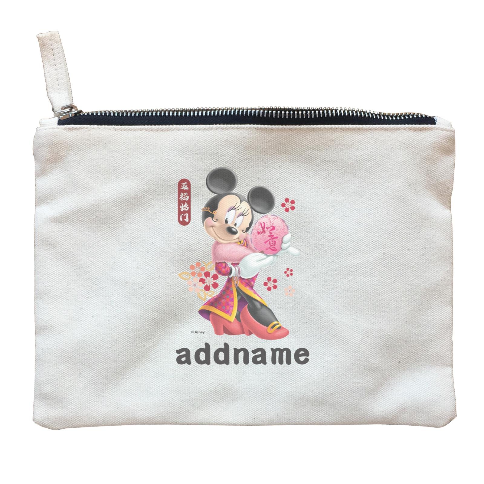 Disney CNY Minnie With Fan Personalised ZP Zipper Pouch