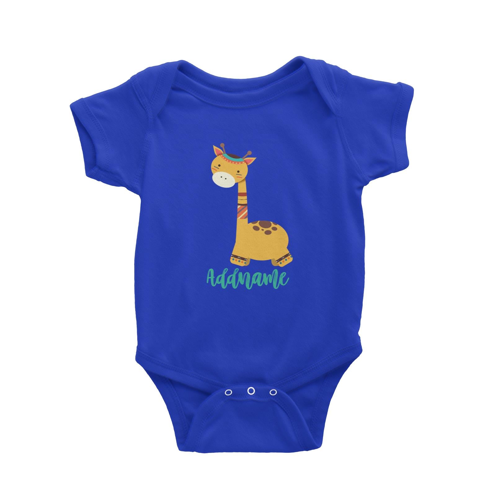Animal Tribal Giraffe Addname Baby Romper