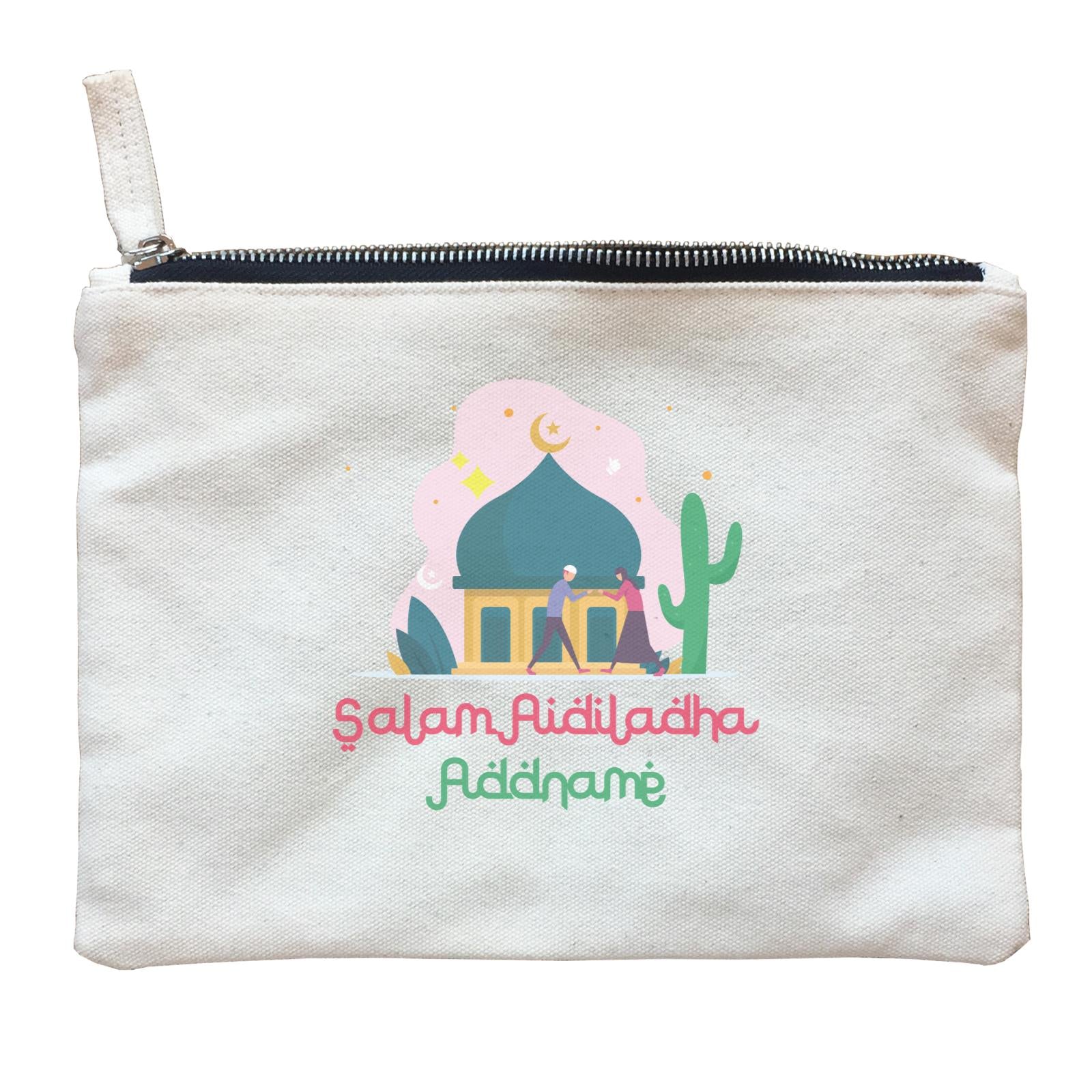 Aidiladha Sibling at Mosque Addname Zipper Pouch