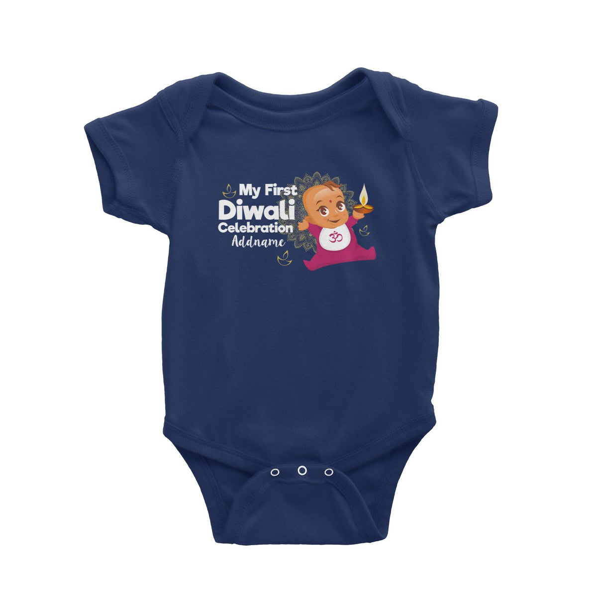 Cute Baby My First Diwali Celebration Addname Baby Romper