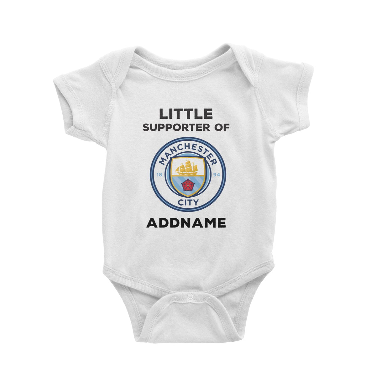 Manchester City FC Little Supporter Personalizable with Name Baby Romper