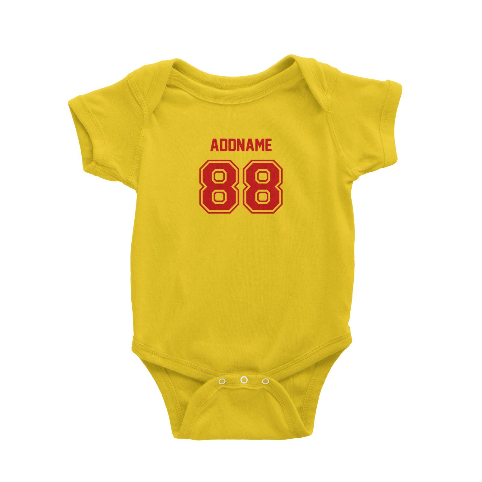 Chinese New Year Lucky 88 Red Pattern Name and Number Baby Romper  Personalizable Designs