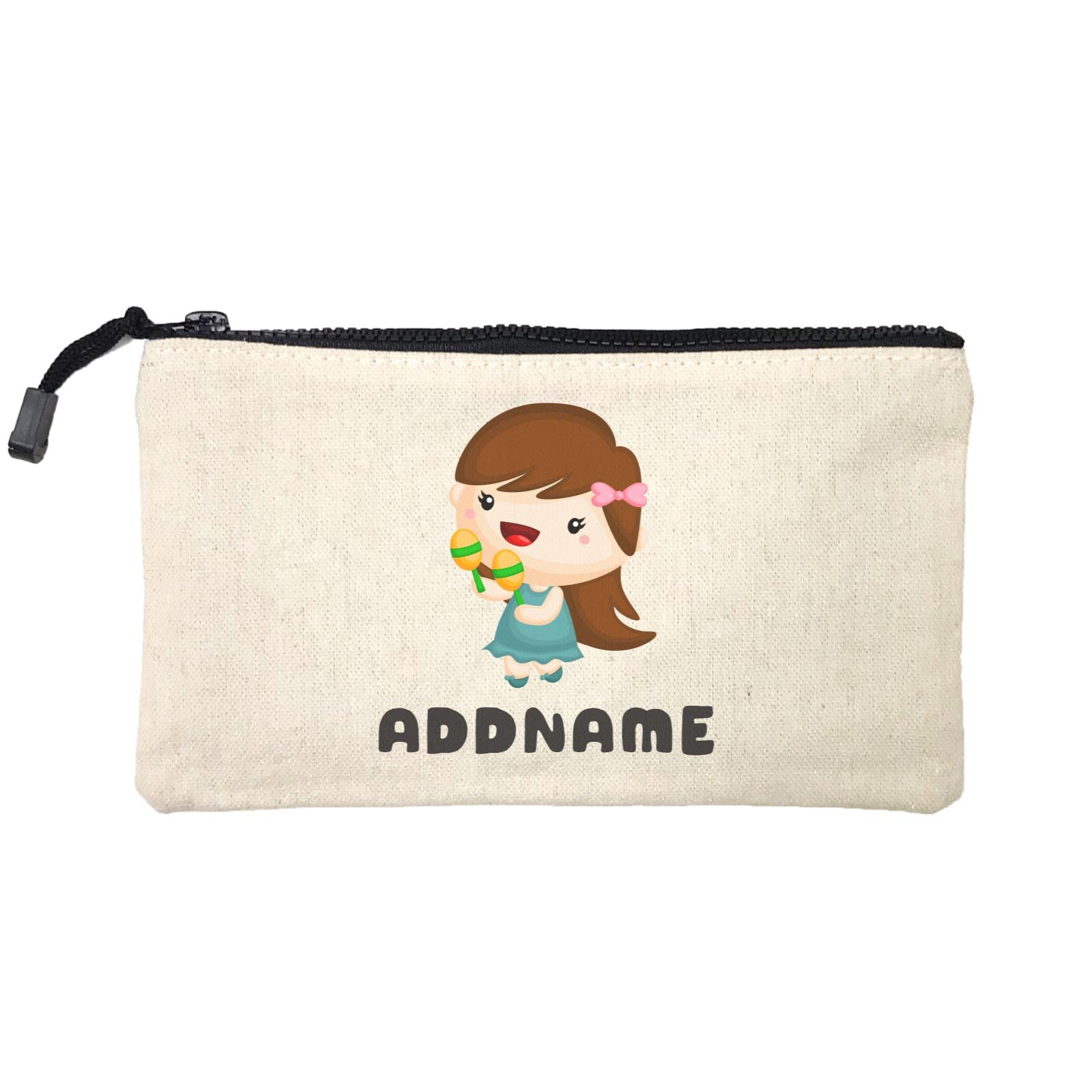 Birthday Music Band Girl Playing Maracas Addname Mini Accessories Stationery Pouch