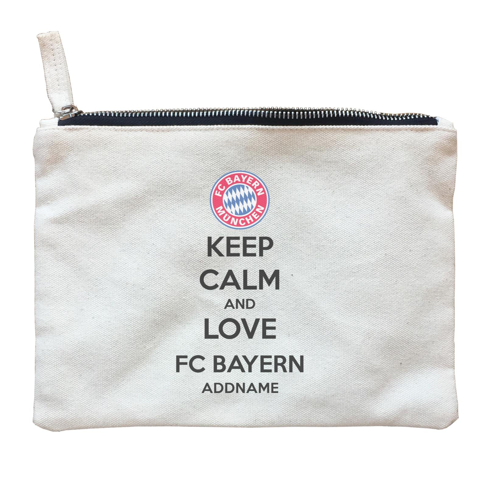 FC Bayern Football Keep Calm And Love Series Addname Zipper Pouch