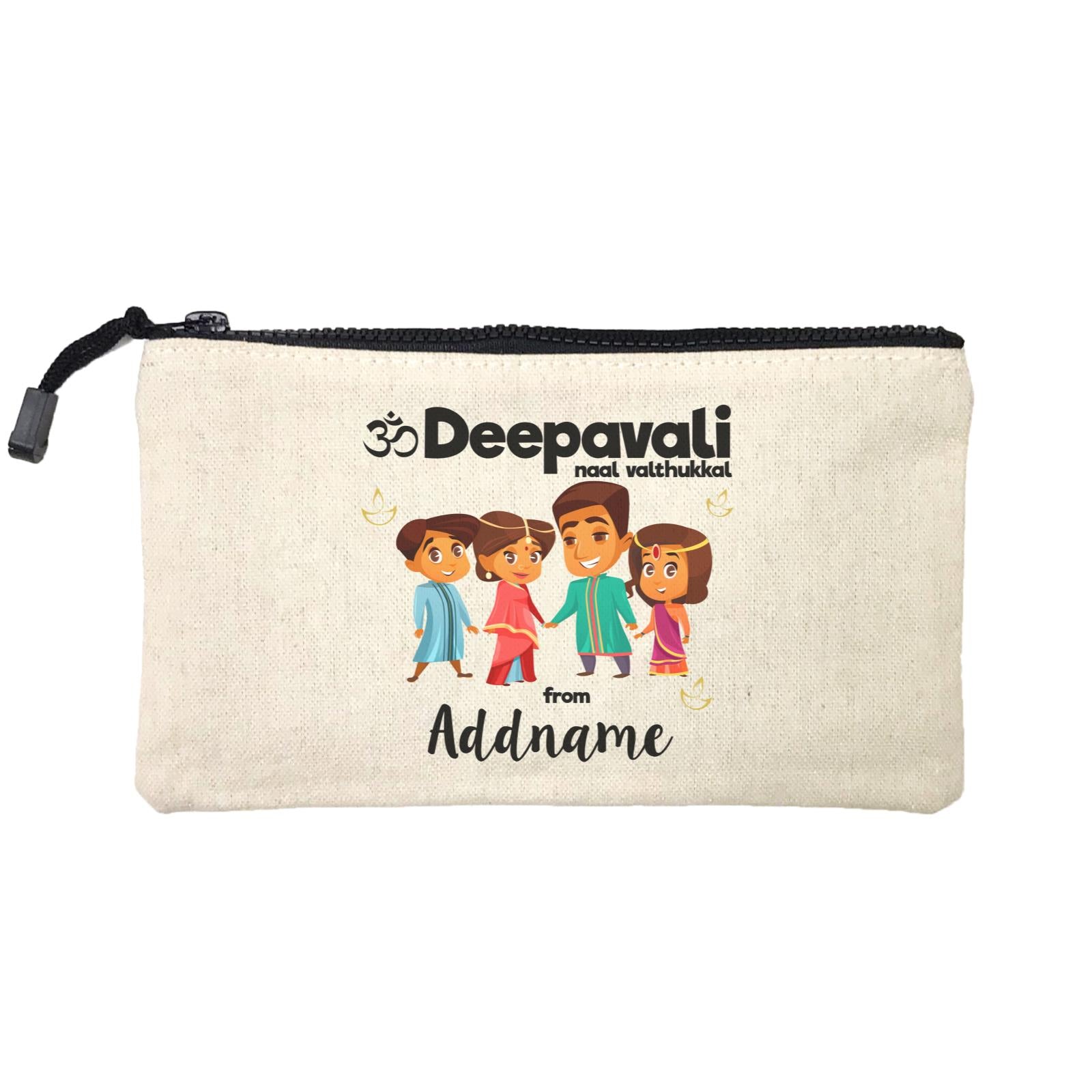 Cute Family Of Four OM Deepavali From Addname Mini Accessories Stationery Pouch