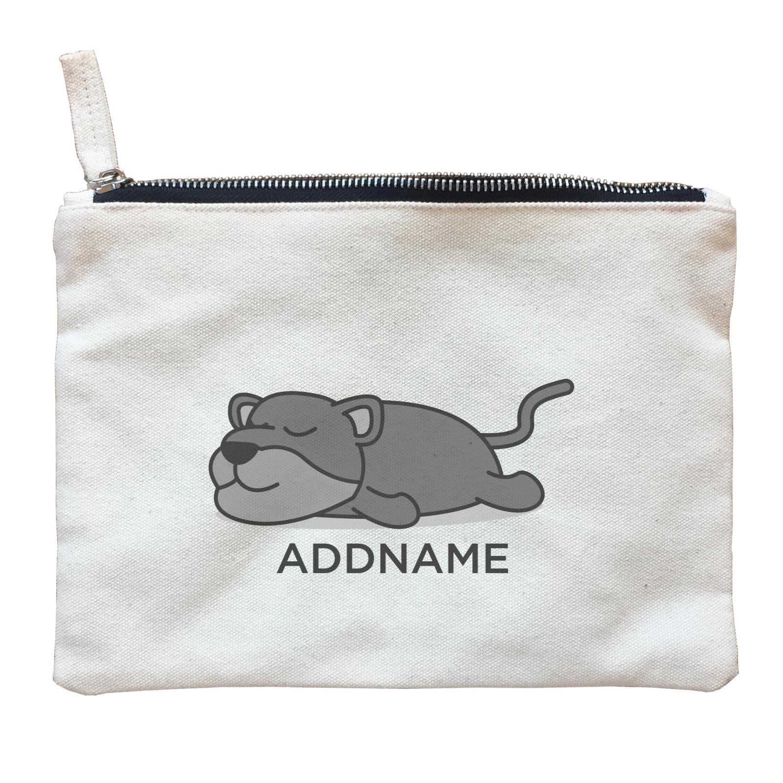 Lazy Black Panther Addname Zipper Pouch