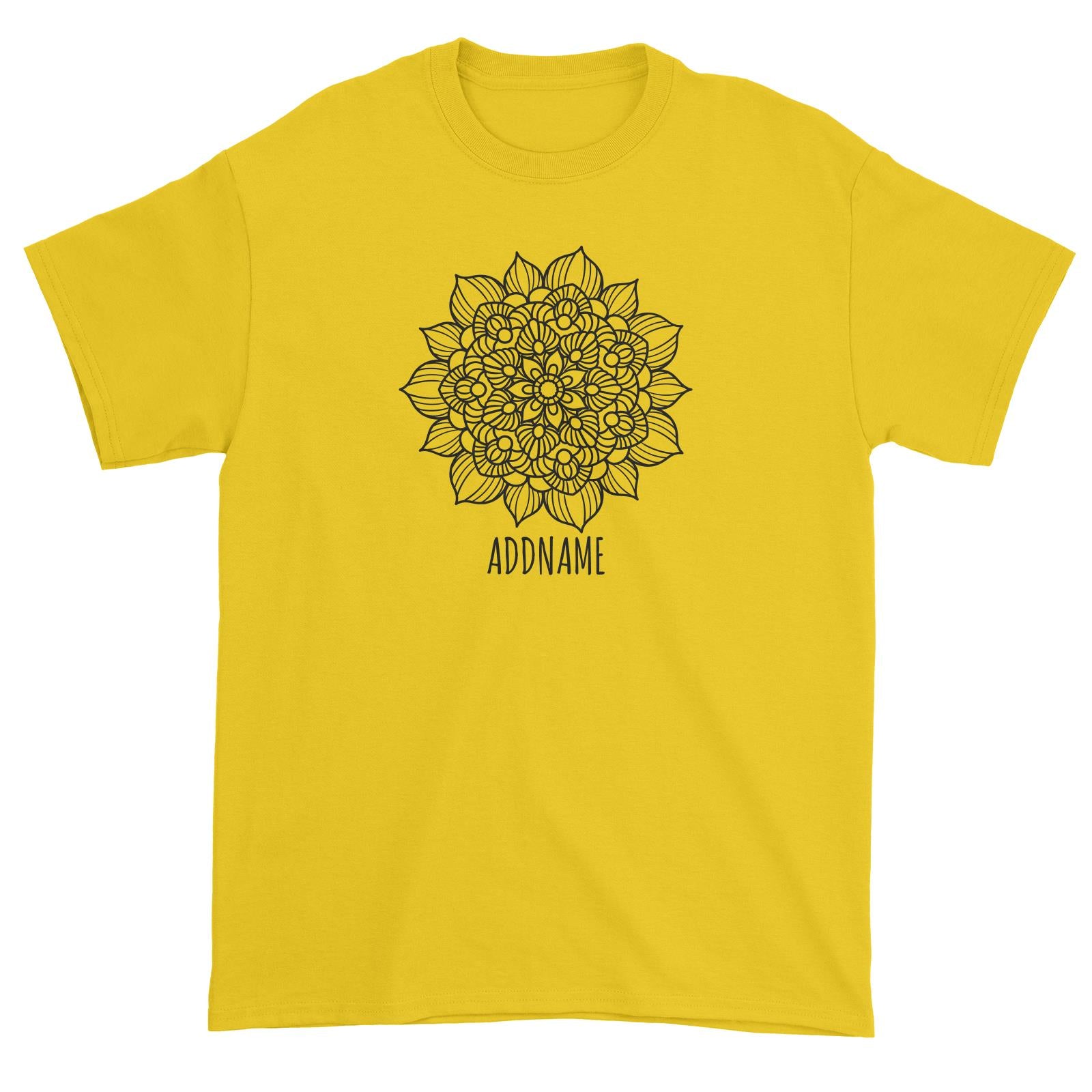 Monochrome Mandala 2 Addname Unisex T-Shirt