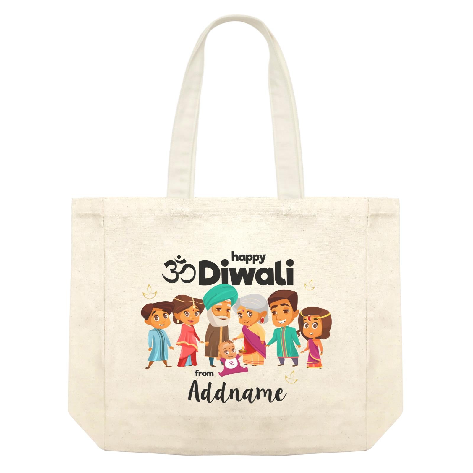 Cute Family Extended OM Happy Diwali From Addname Shopping Bag