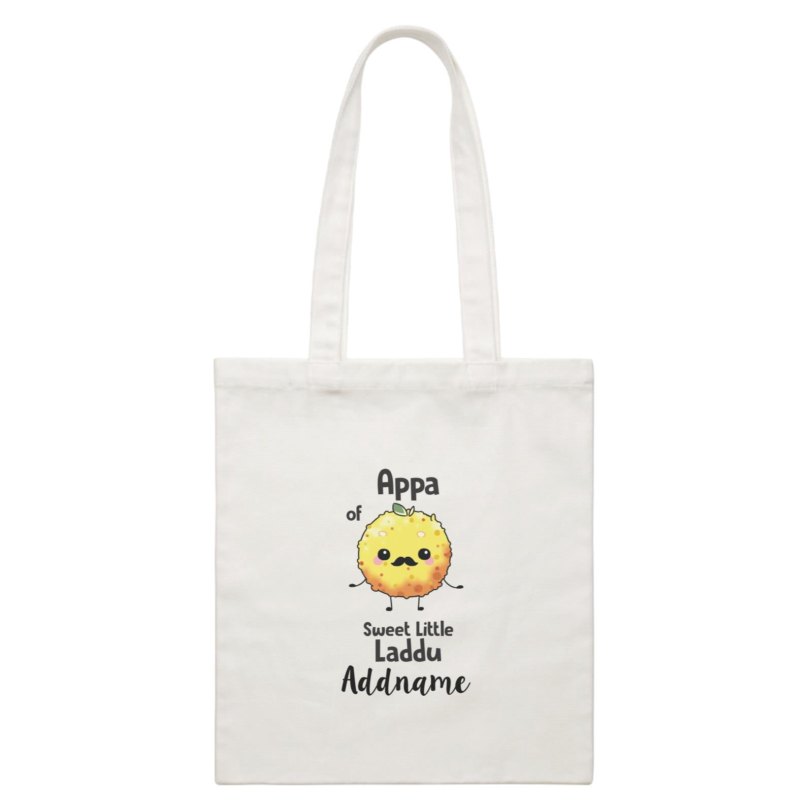 Deepavali Cute Appa Laddu Addname White Canvas Bag
