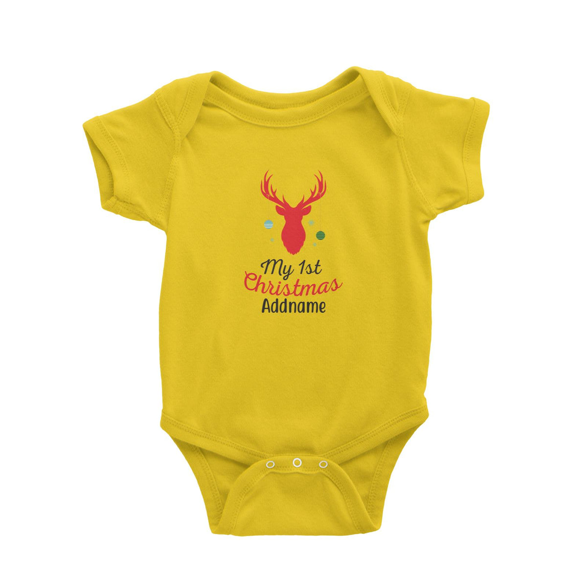Christmas Series My First Christmas Silhouette Reindeer with Baubbles Baby Romper