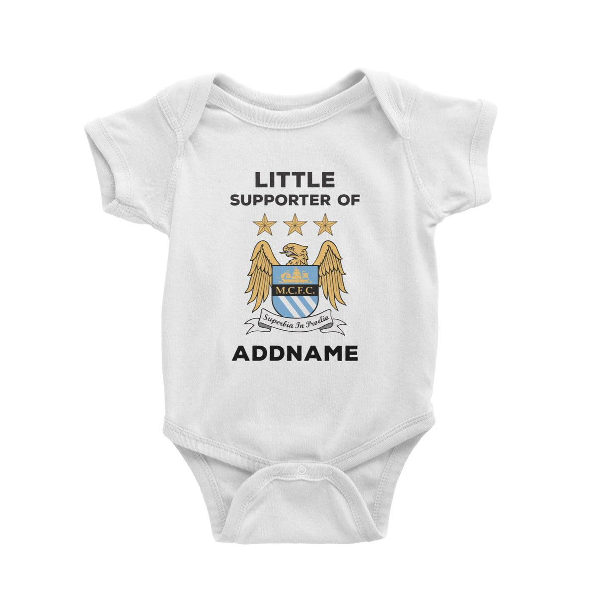 Manchester City FC 2 Little Supporter Personalizable with Name Baby Romper