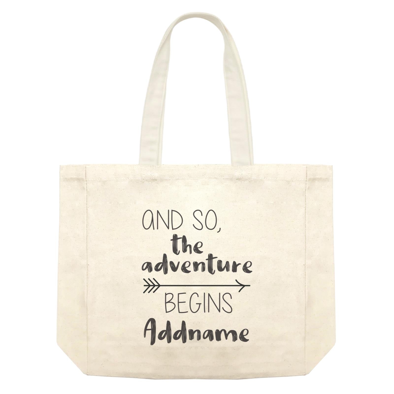 Travel Quotes And So The Adventure Begins Addname Shopping Bag