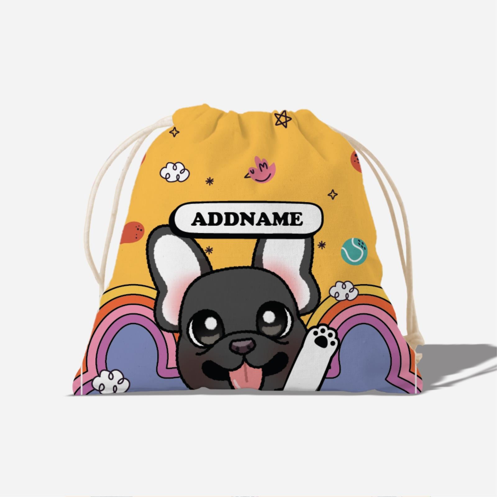 Paw Print Series Full Print Satchel - French Bulldog