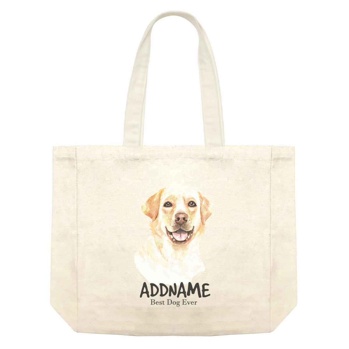 Watercolor Dog Labrador Retriever 2 Best Dog Ever Addname Shopping Bag