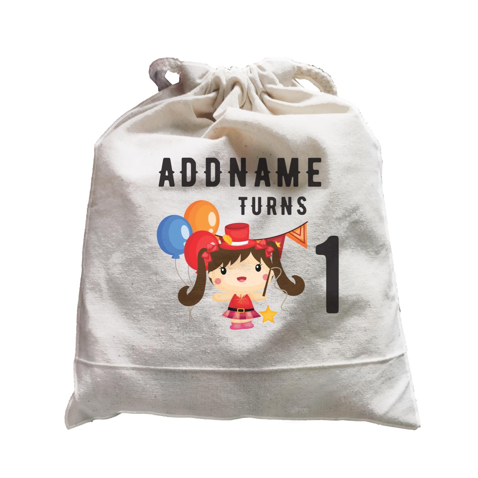 Birthday Circus Happy Girl Leader of Performance Addname Turns 1 Satchel
