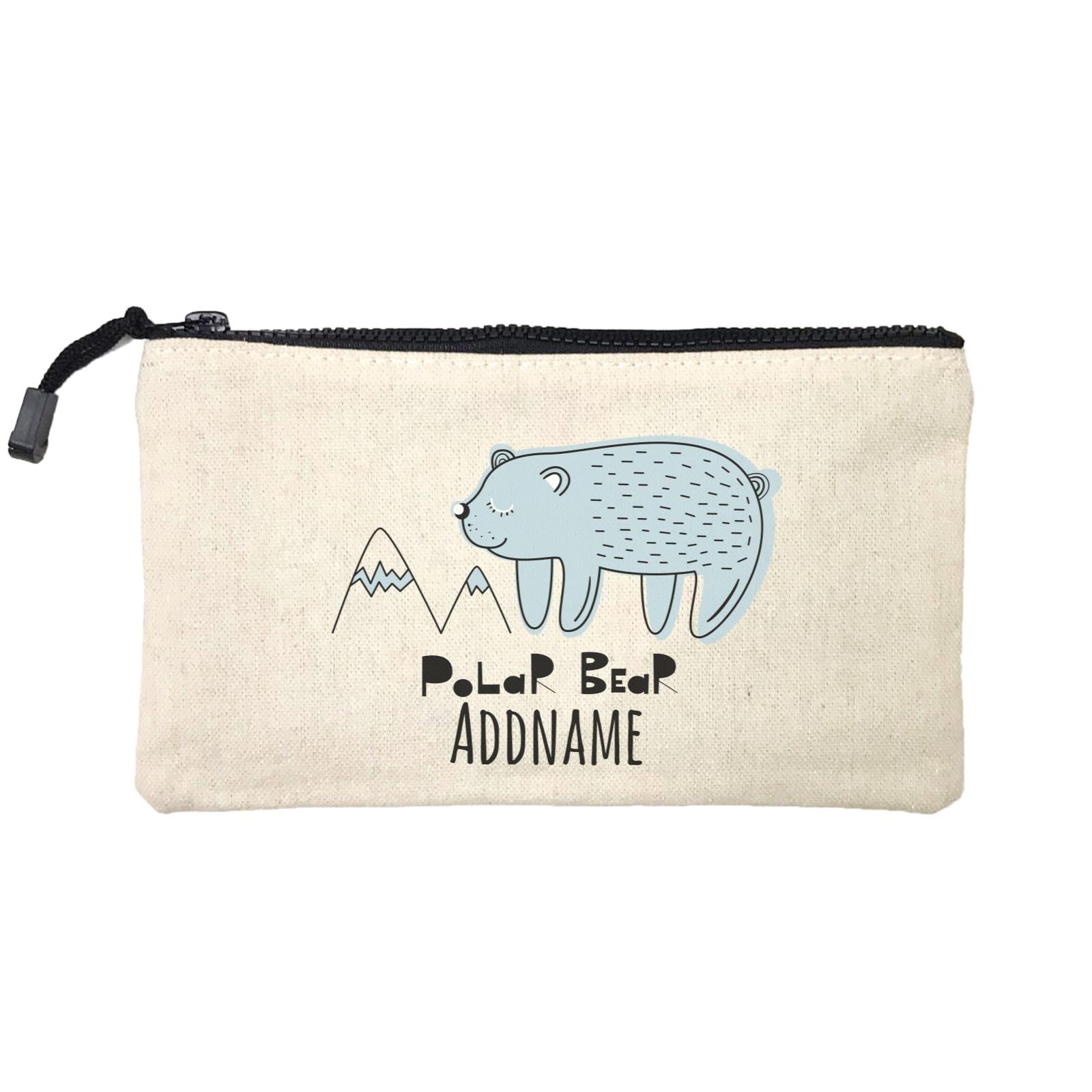 Drawn Adorable Animals Polar Bear Addname Mini Accessories Stationery Pouch
