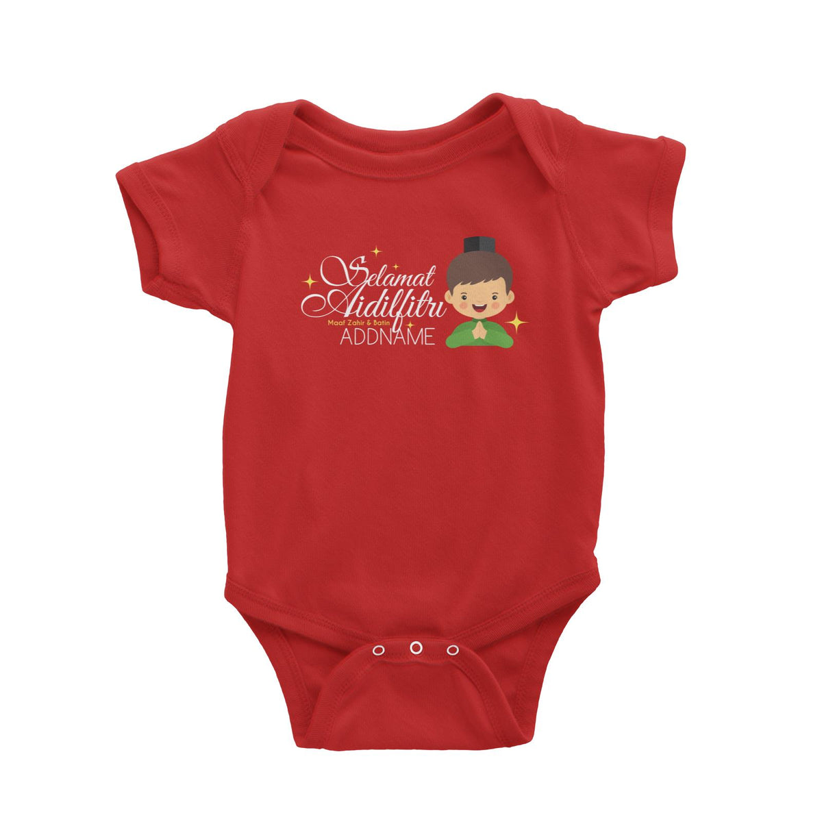 Selamat Aidilfitri Man Baby Romper Raya Personalizable Designs Sweet Character