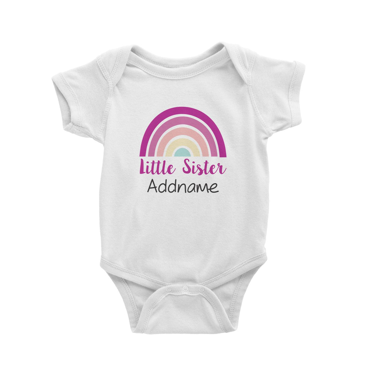 Colourful Rainbow Little Sister Baby Romper