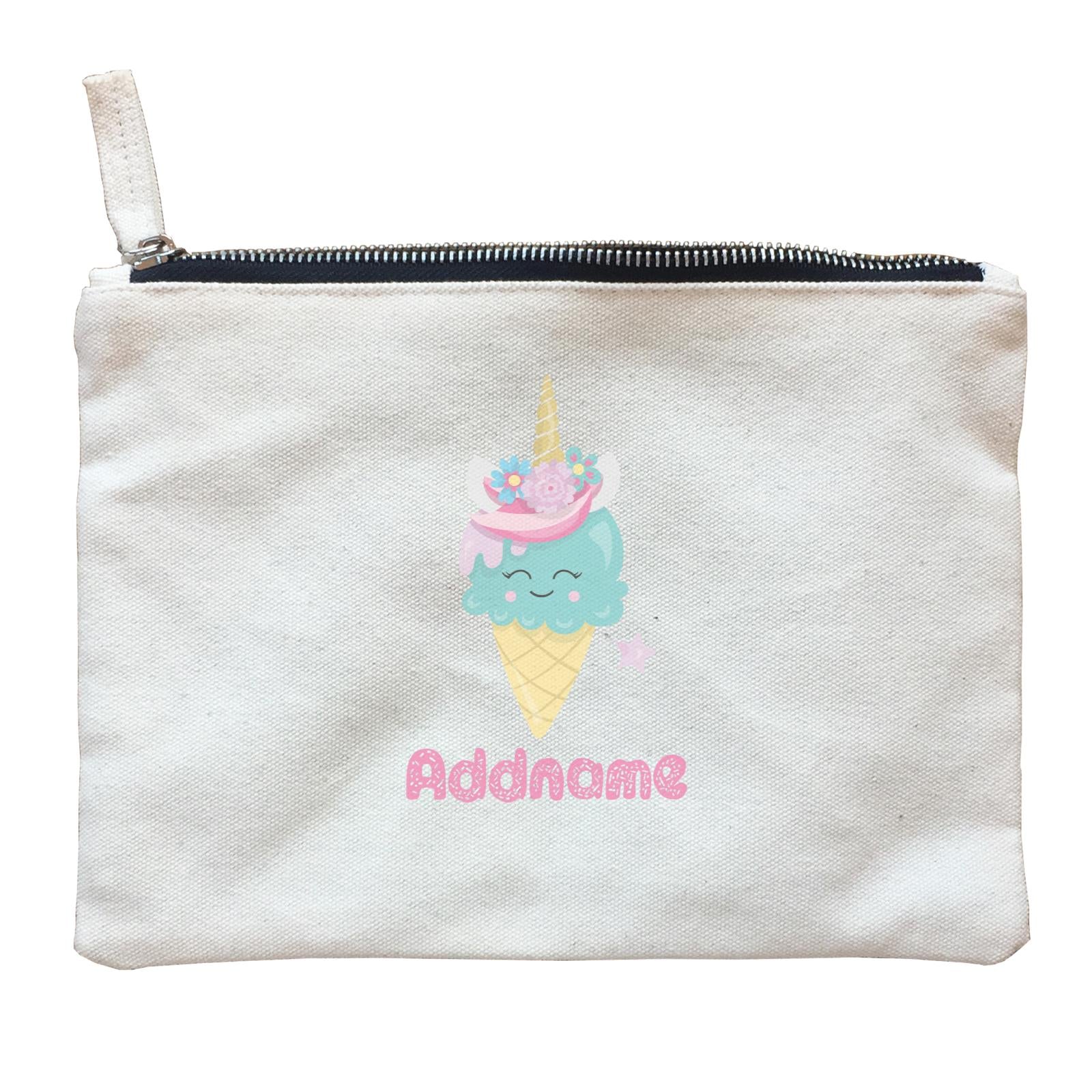 Magical Sweets Ice Cream Cone Addname Zipper Pouch