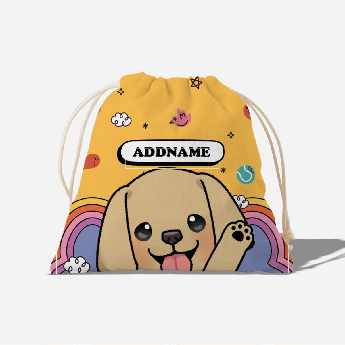 Paw Print Series Full Print Satchel - Golden Retriever