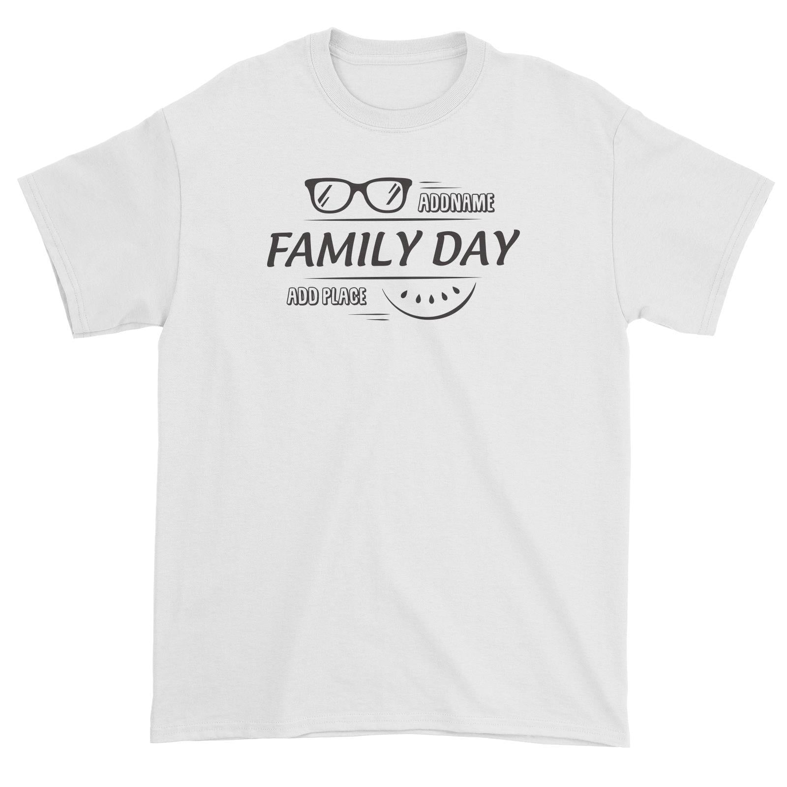 Family Day Tropical Sun Glasses Family Day Addname And Add Place Unisex T-Shirt