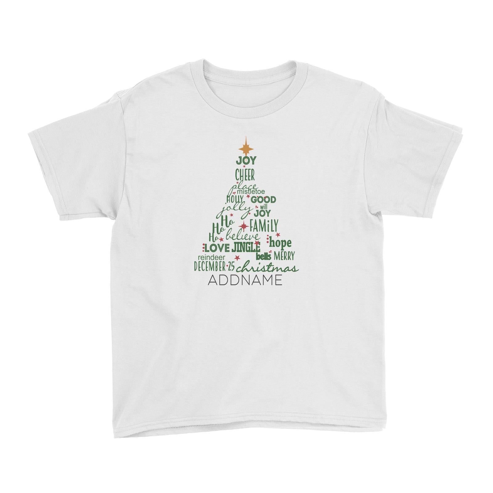 Xmas Christmas Tree with Blessings Words Kid's T-Shirt