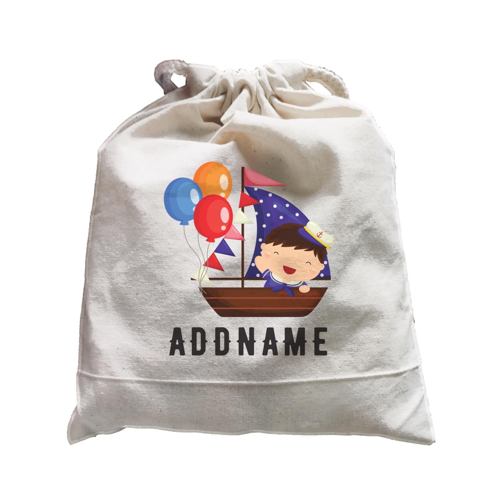 Birthday Sailor Baby Boy In Ship With Balloon Addname Satchel