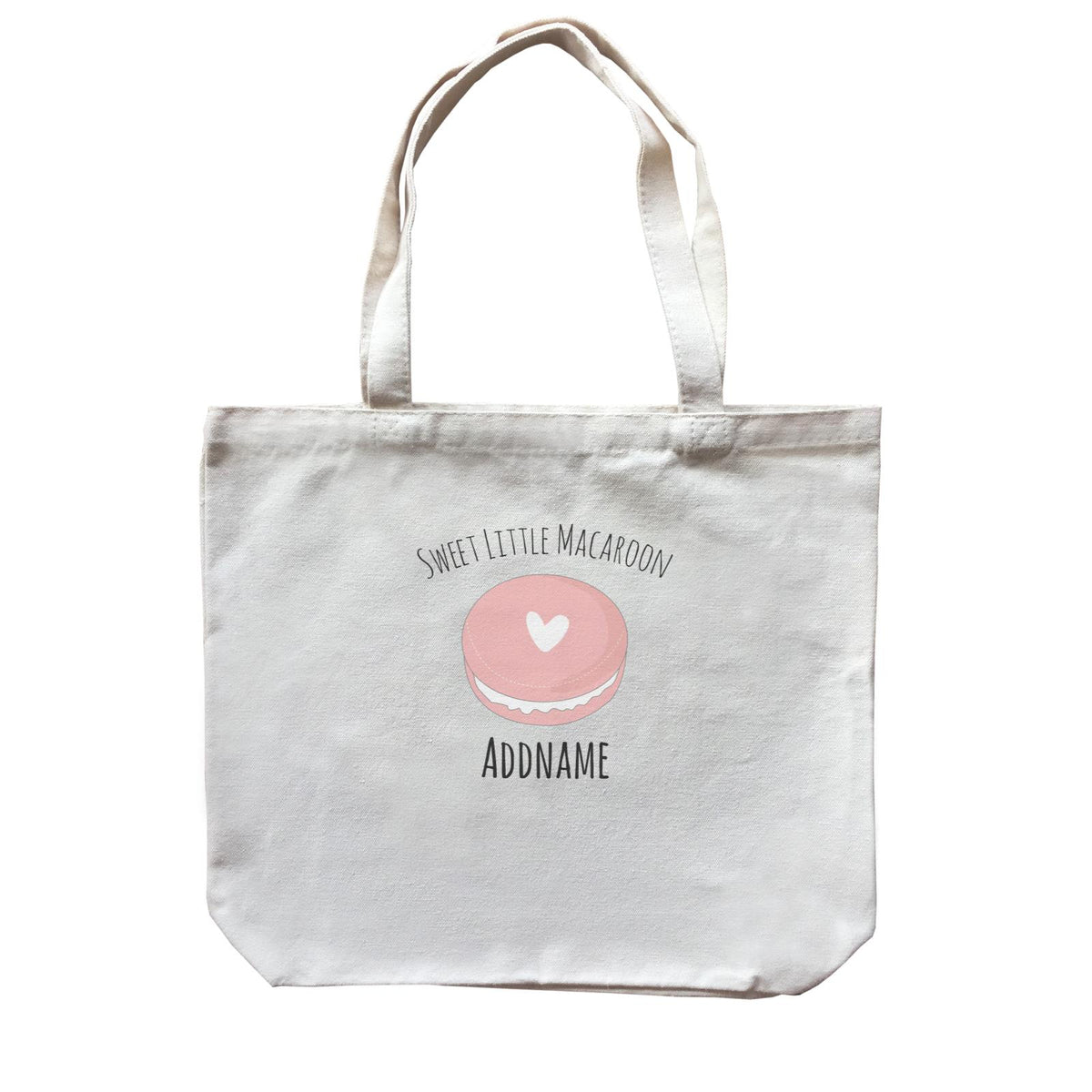 Sweet Animals Sketches Sweet Little Macaroon Addname Canvas Bag