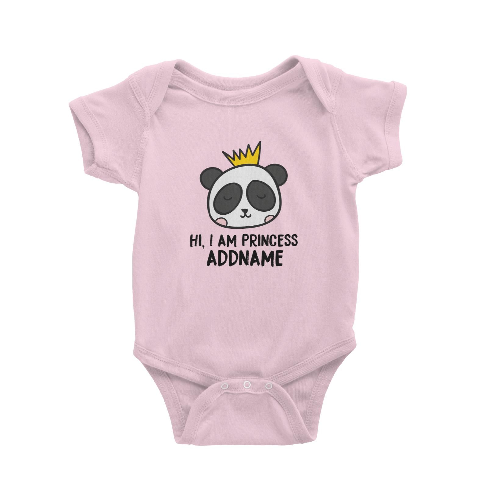 Cute Panda Hi I Am Princess Addname Baby Romper