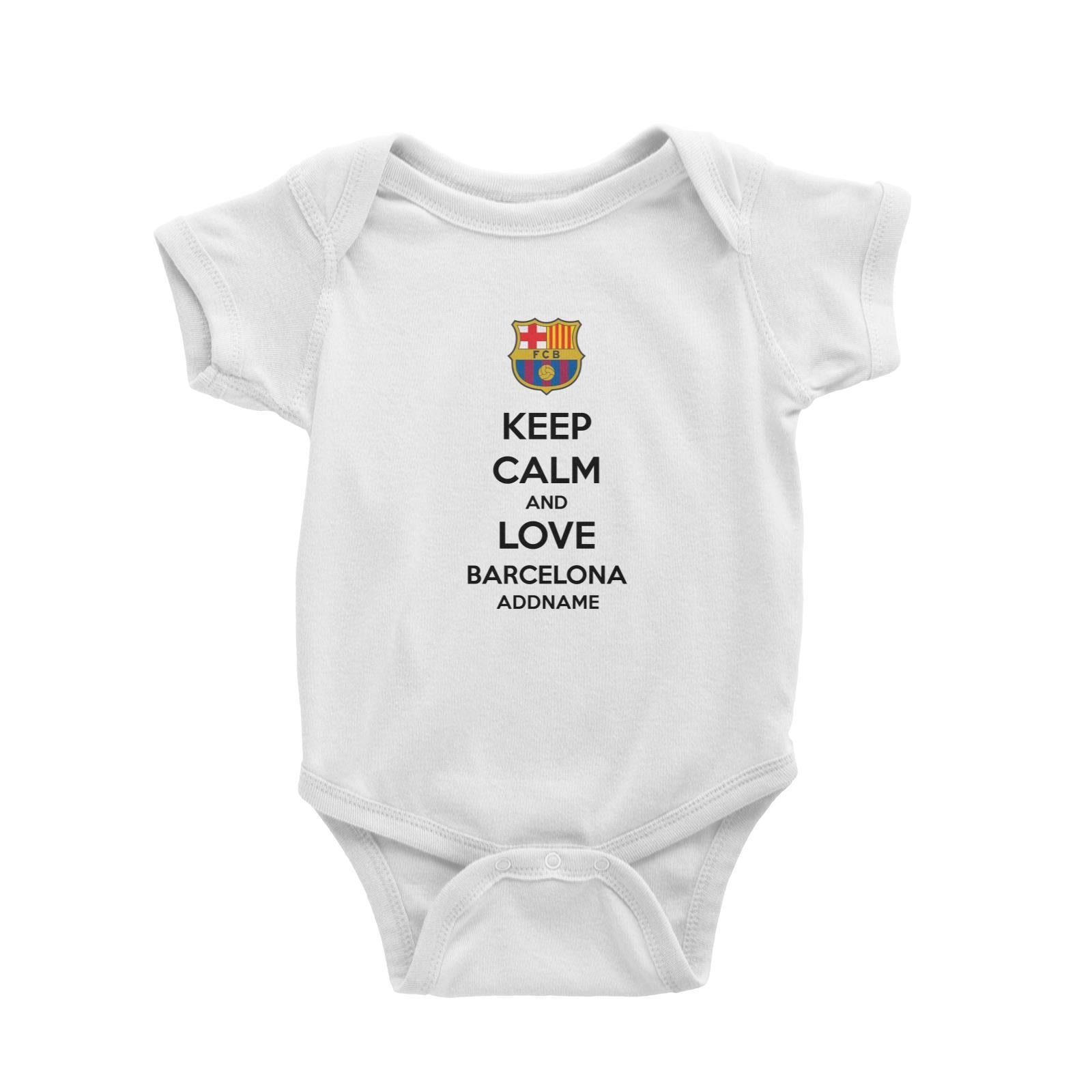 Barcelona Football Keep Calm And Love Series Addname Baby Romper