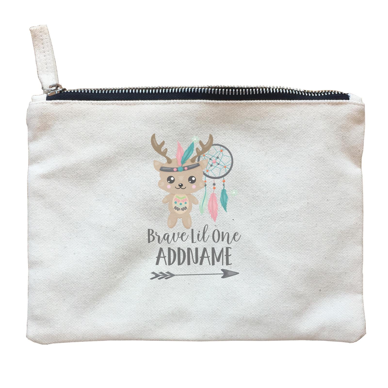 Cute Tribe Animals Deer Brave Lil One Addname Zipper Pouch
