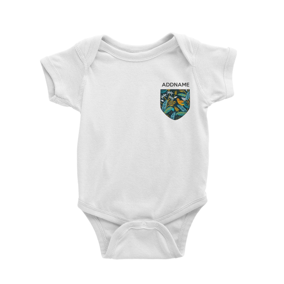 Raya Pocket Batik Tropical Bird Batik Pattern Addname Baby Rompers