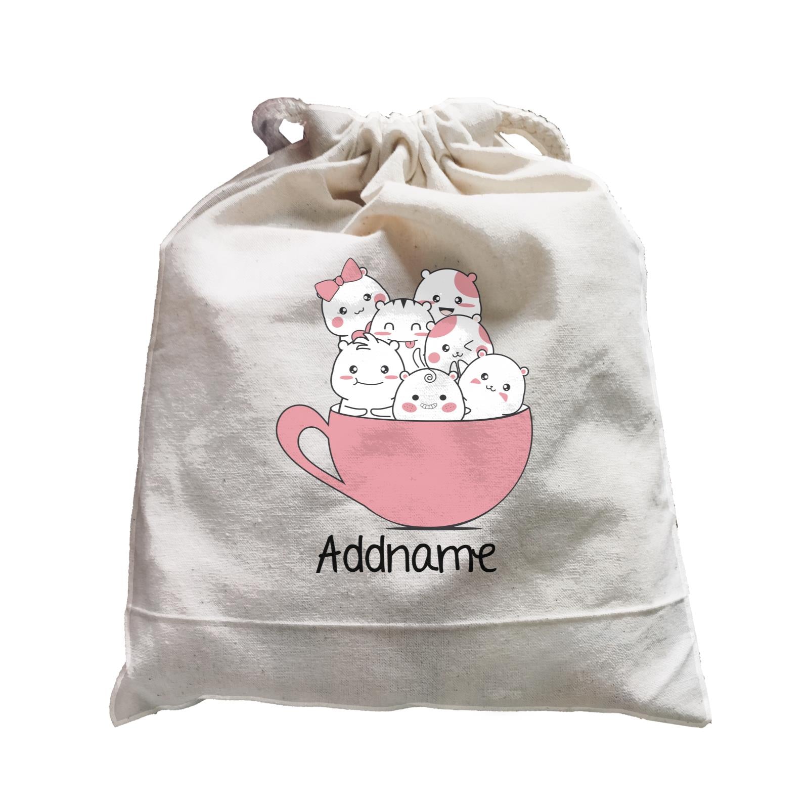 Cute Animals And Friends Series Cute Hamster Group Coffee Cup Addname Satchel