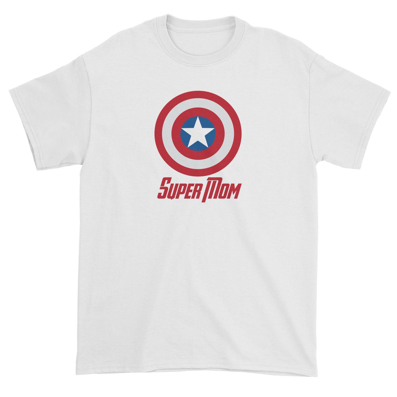 Superhero Shield Super Mom Unisex T-Shirt  Matching Family