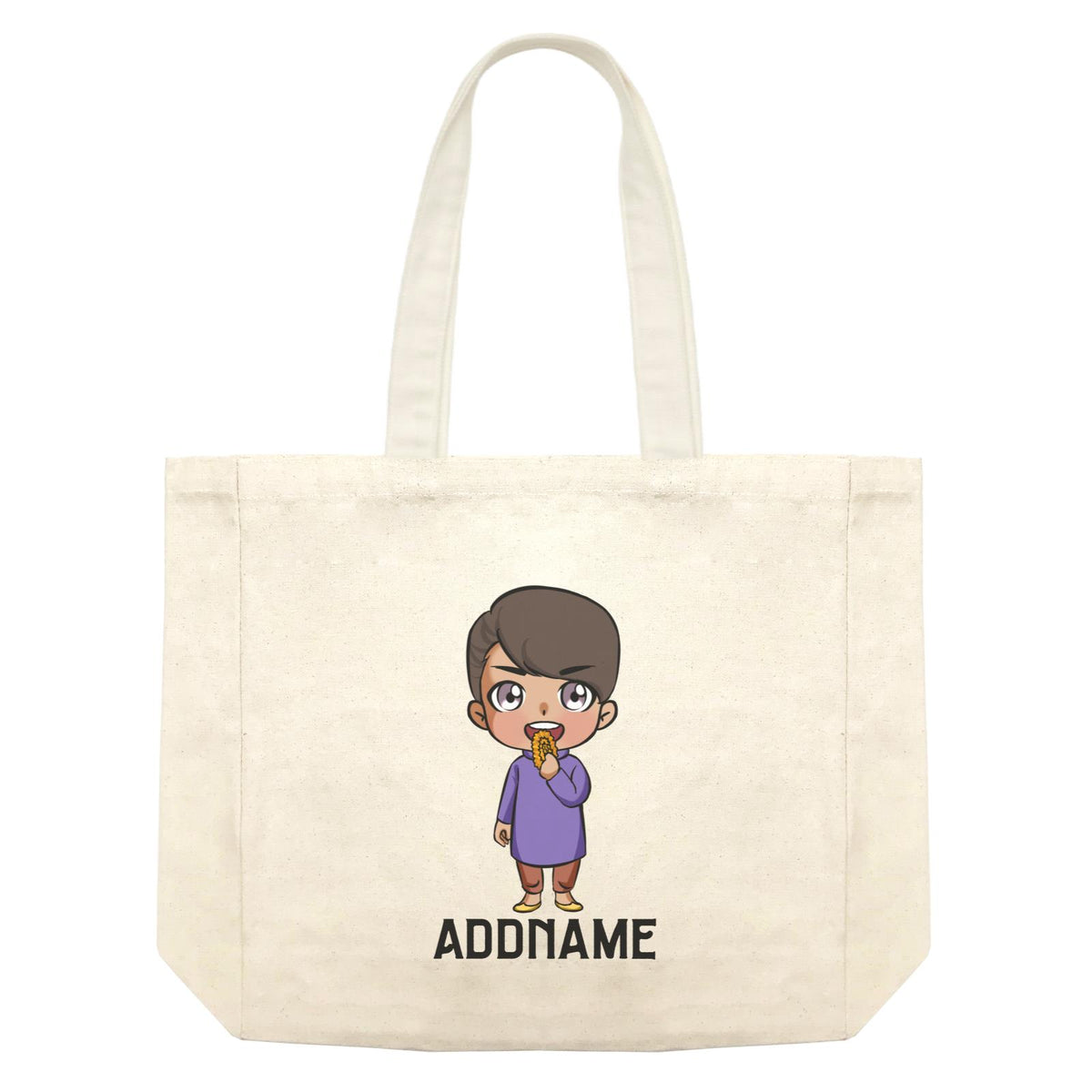 Deepavali Series Chibi Little Boy Front Addname Shopping Bag
