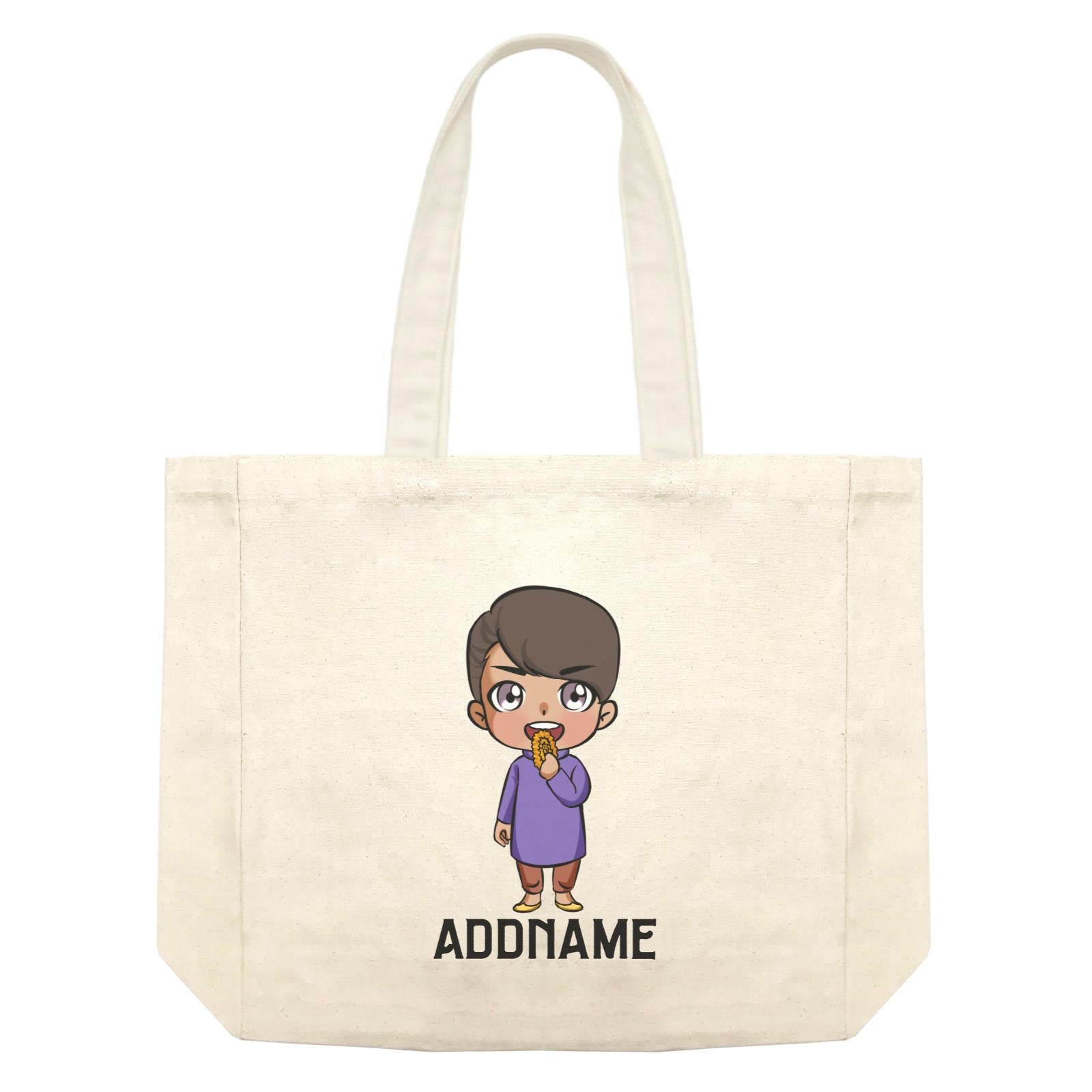 Deepavali Series Chibi Little Boy Front Addname Shopping Bag