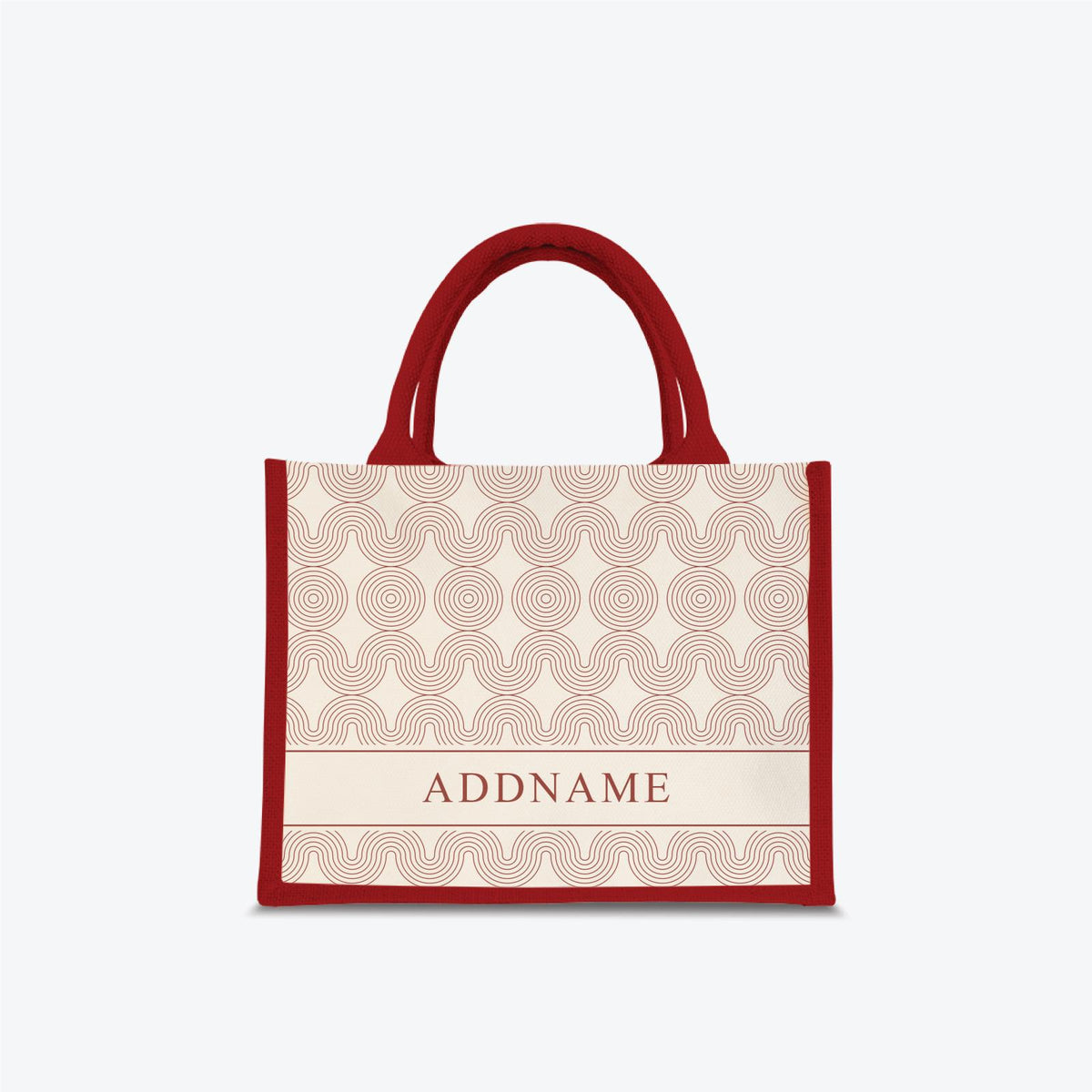 Moire Series Half Lining Small Jute Bag - Red