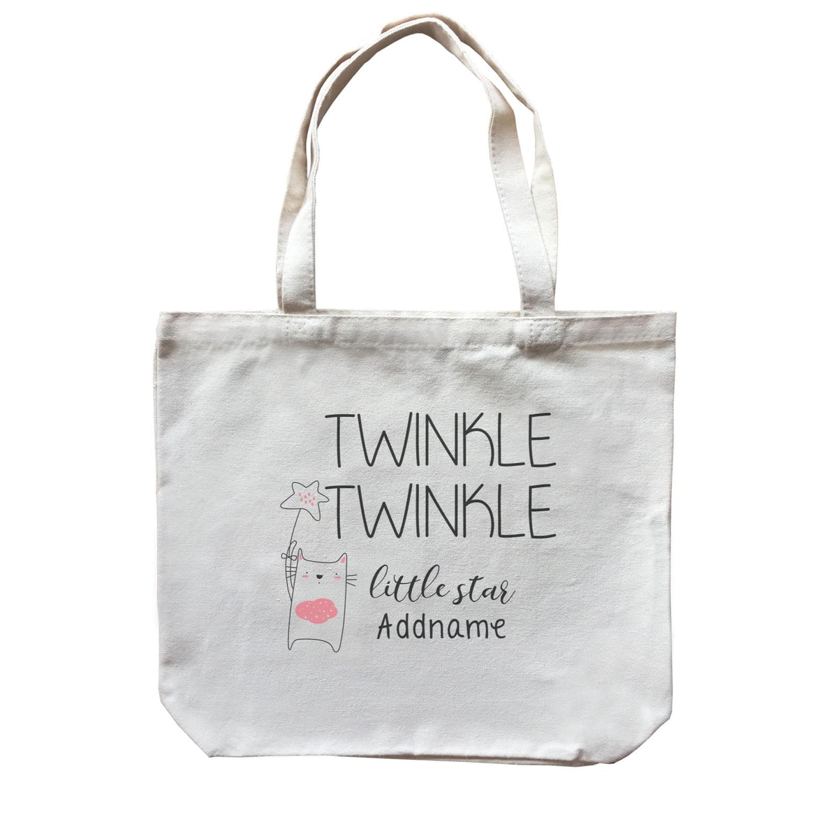 Cute Animals and Friends Series 2 Cat Twinkle Twinkle Little Star Addname Canvas Bag