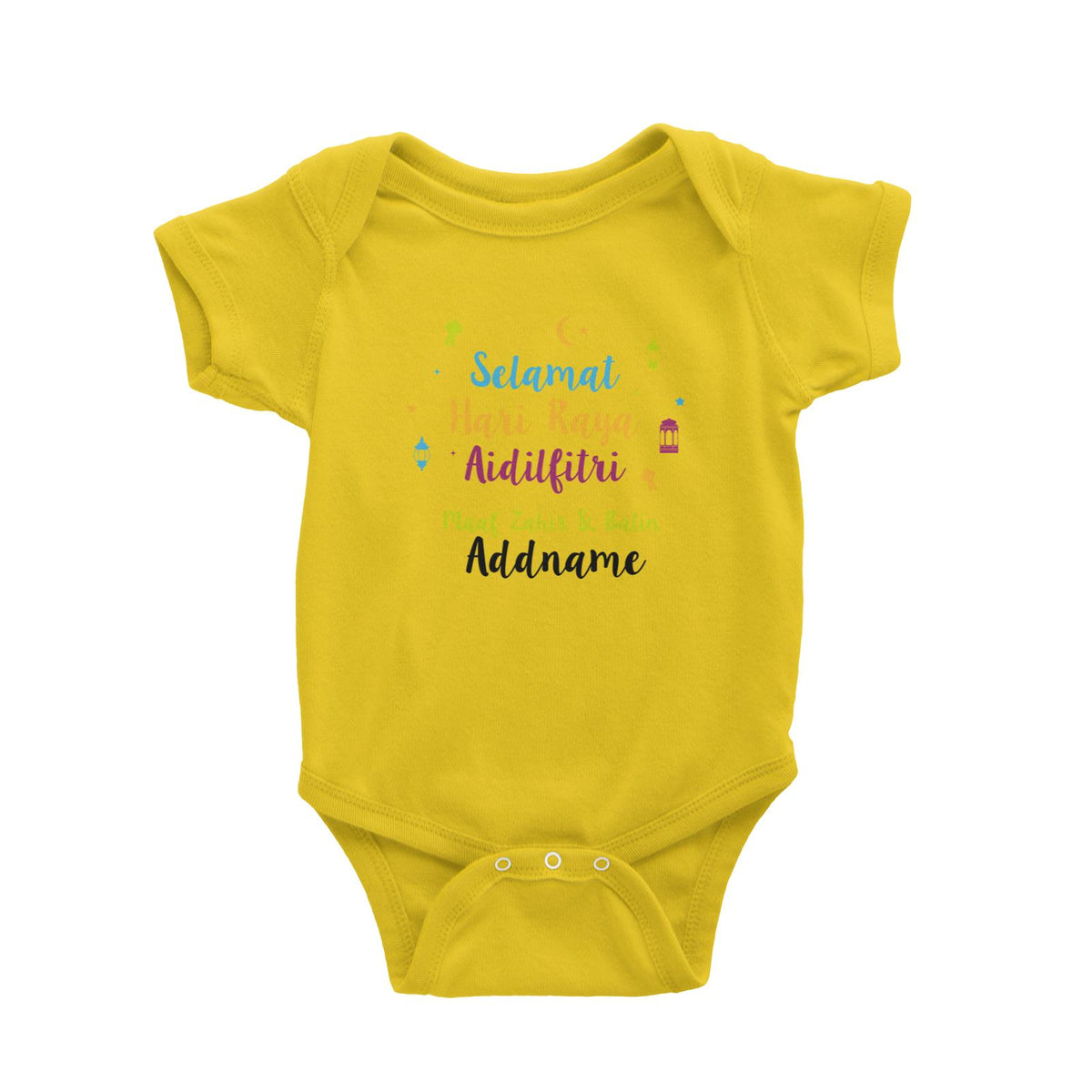Selamat Hari Raya Aidilfitri Raya Typography With Raya Elements Baby Romper