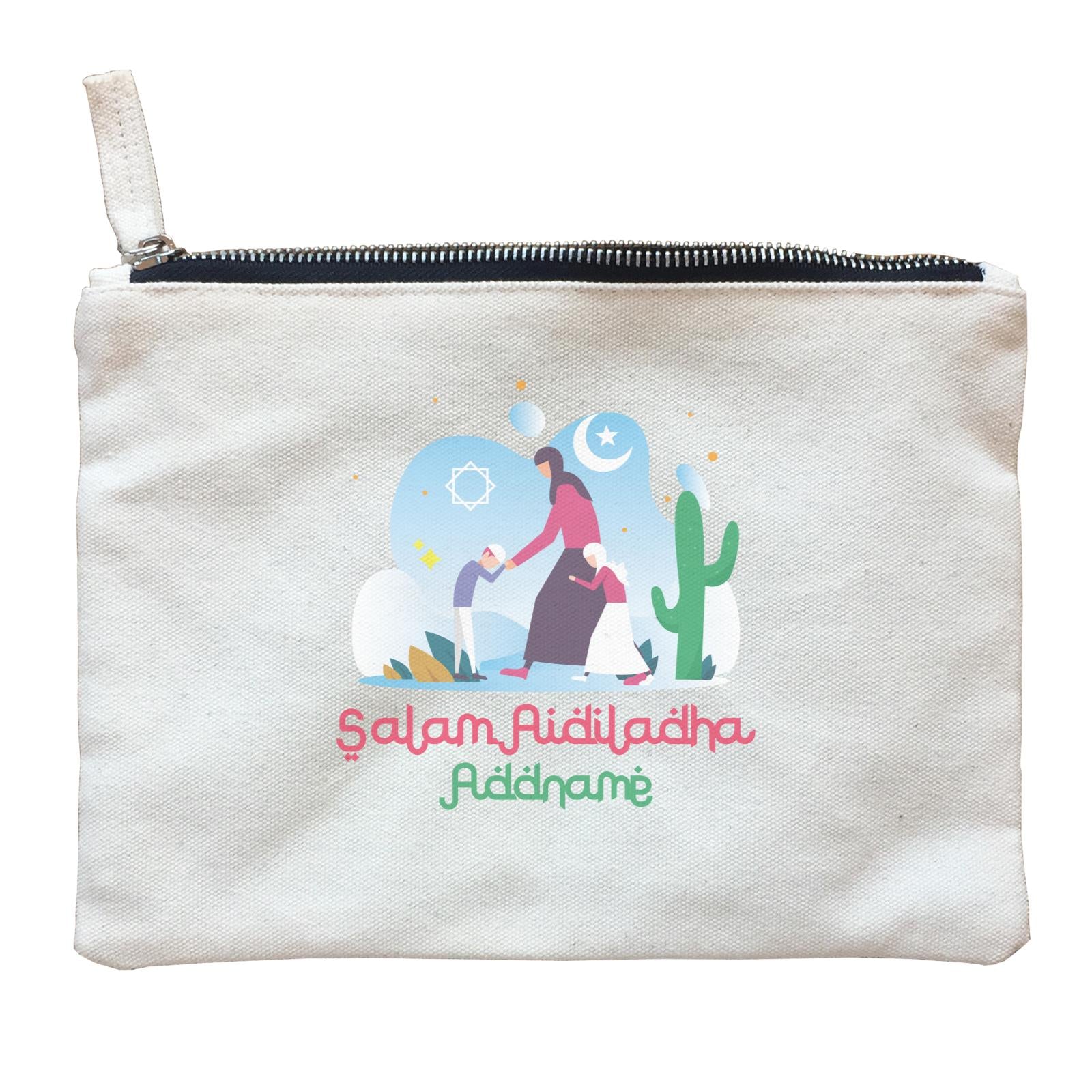 Aidiladha Boy Kiss His Mom Hand Addname Zipper Pouch