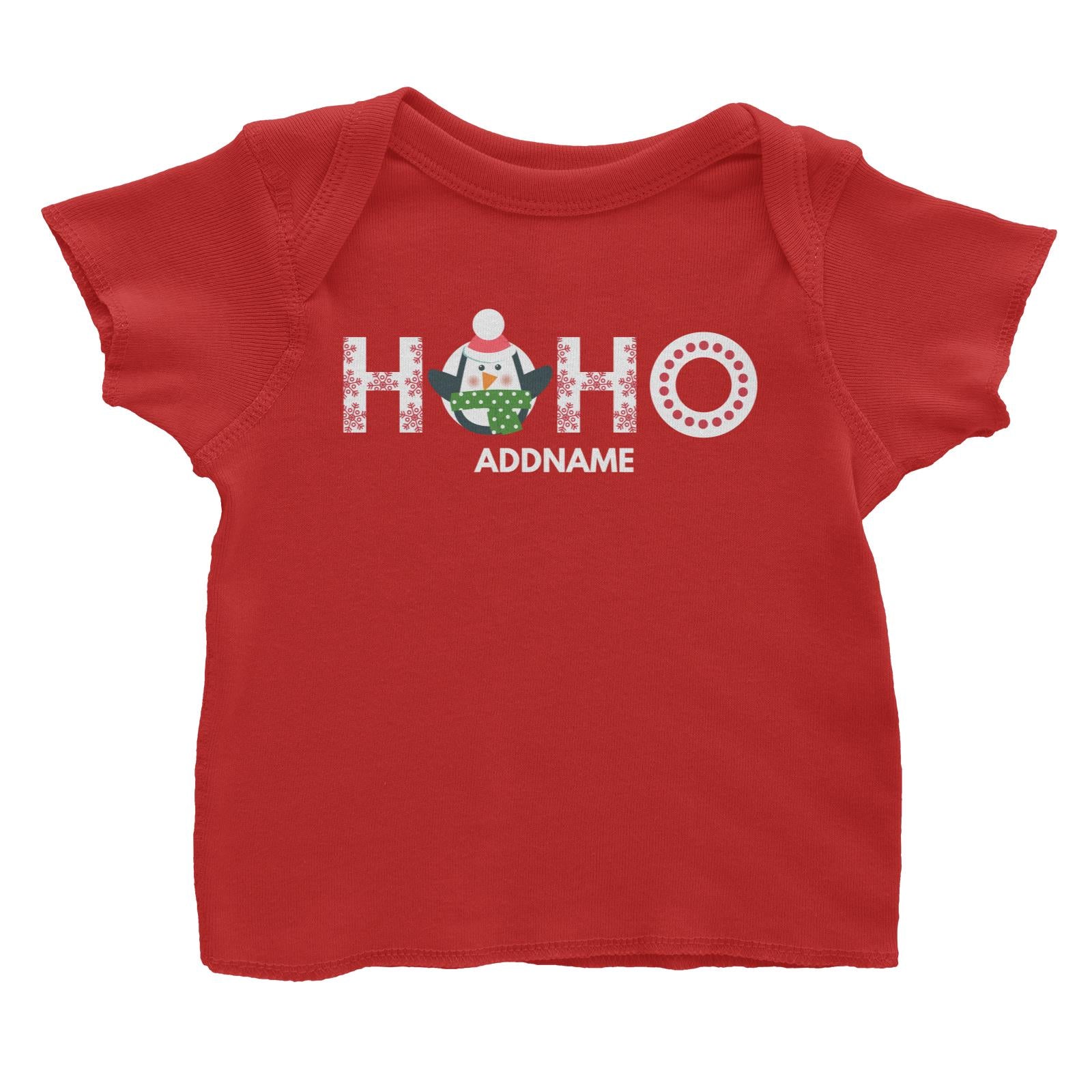 Christmas HOHO With Penguin Addname Baby T-Shirt
