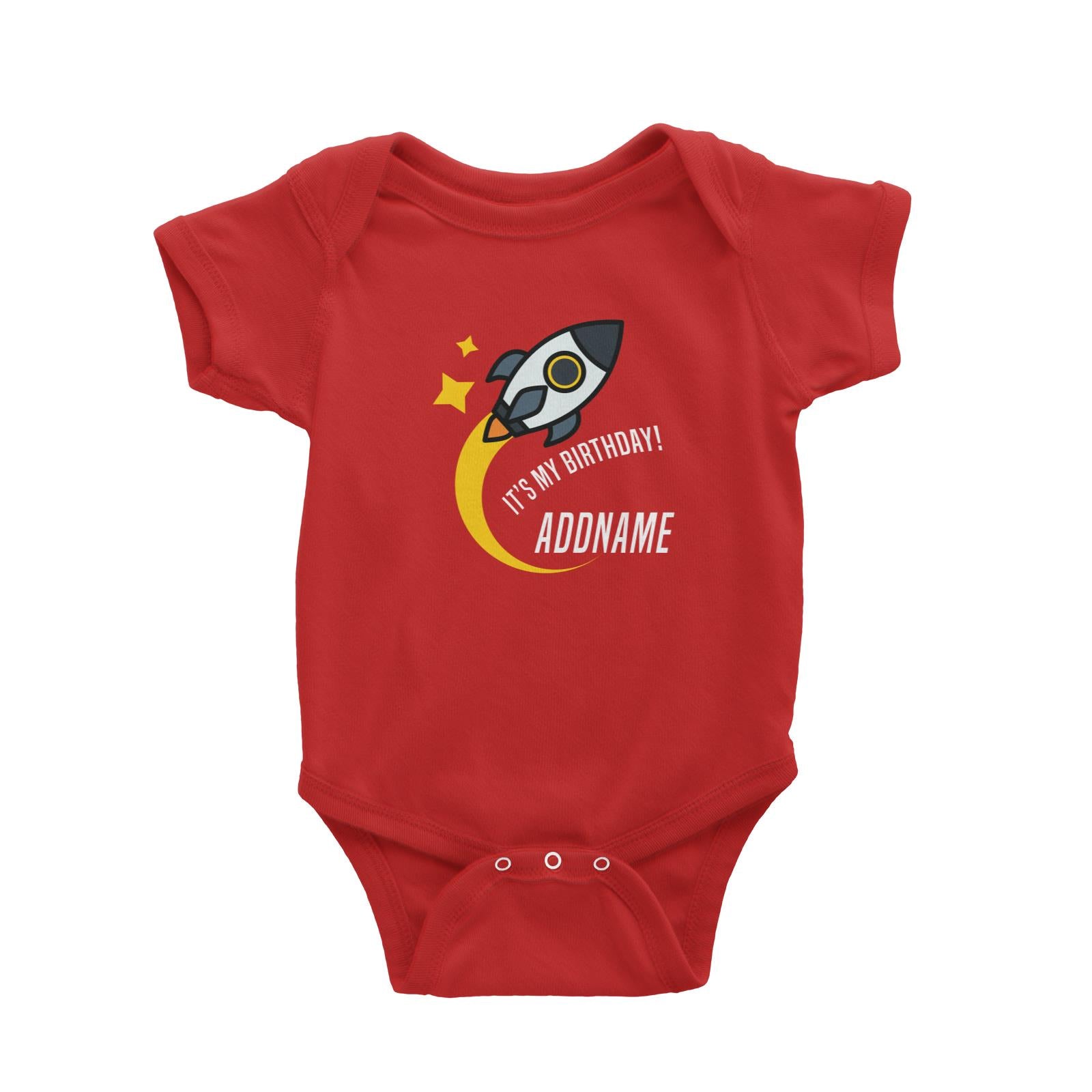 Birthday Flying Rocket To Galaxy It's My Birthday Addname Baby Romper