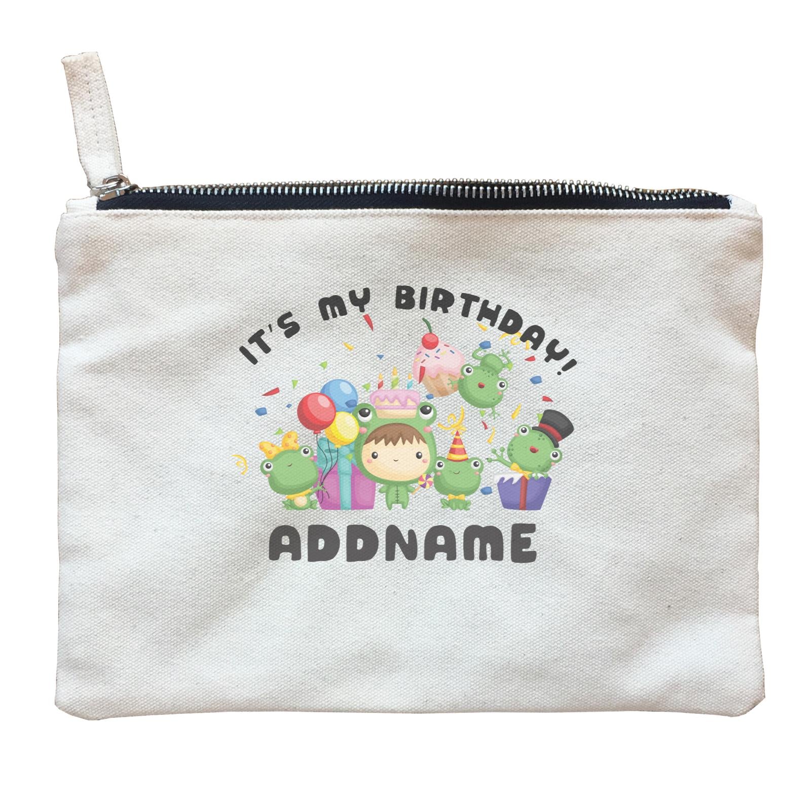 Birthday Frog Happy Frog Group It's My Birthday Addname Zipper Pouch