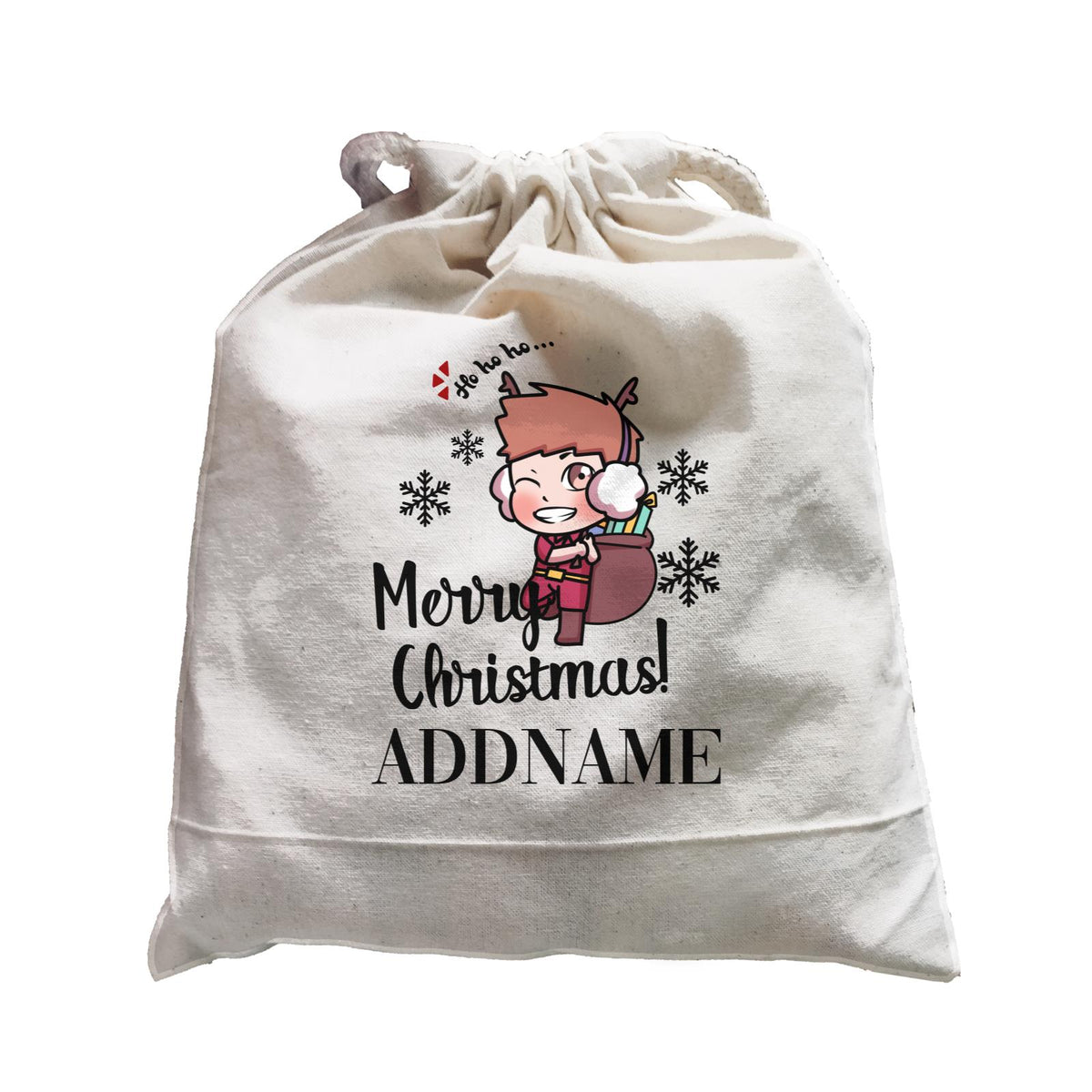 Xmas Christmas Chibi Family Little Boy Wishes Merry Christmas Satchel